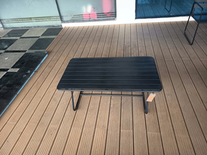 Mesa de Metal para Exteriores, Mesa de Comedor de Acero con Recubrimiento en Polvo para Patio - Product Image 4