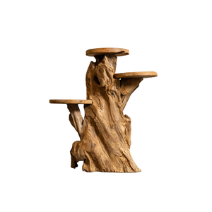 ARTERRA Support de Présentation en Bois Massif Artisanal Rustique en Racine de Teck Bio de Luxe pour Décoration Intérieure/Extérieure pour Diwali - Product Image 2