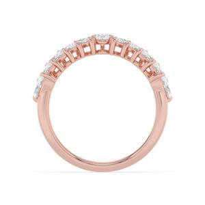 Anillo de diamantes con corte pera y marquise, oro rosa de 9k, cultivado en laboratorio, elegante, apilable, brillante, diseño clásico y atemporal. - Product Image 6