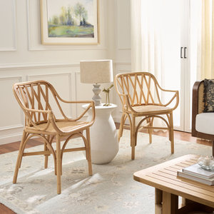 Geometric Natural Bamboo Rattan <b>Chair</b> Grid Backrest Woven Cane Accent Dining <b>Chairs</b> Nordic Hotel Villa <b>Living</b> <b>Room</b> Furniture - Product Image 4