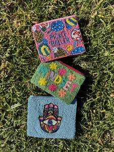 Designer Beaded Coin <b>Wallet</b> Elegant Handcrafted Mini Hand Bag At <b>Cheap</b> Price - Product Image 5