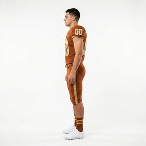 Uniforme de football américain robuste en tissu 100 % polyester, service OEM, unisexe adulte, coupe courte, personnalisable avec nom d'équipe pour le match - Product Image 4
