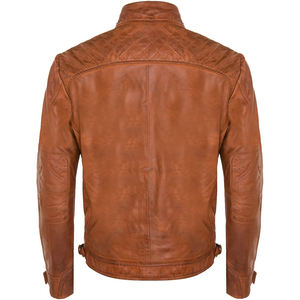 Veste en cuir PU solide pour homme style motard avec col montant, imperméable et respirante, veste d'extérieur d'hiver, fermeture éclair en métal - Product Image 2