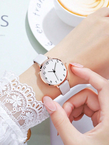 Reloj de Cuarzo Casual para Mujer 192026 con Correa de Cuero PU y Conjunto de Pulsera de Perlas - Product Image 3
