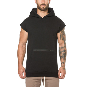 High Quality Vests <b>Sleeveless</b> Tops Gym Men Workout <b>Hoodie</b> Tank Fitness Sports Wear Vest <b>Sleeveless</b> Hoodies With Zipper Pocket - Product Image 3