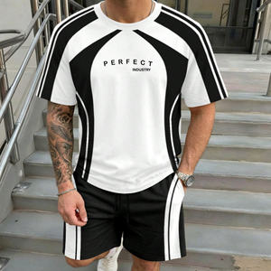 Ropa para Hombre, Nuevo Estilo 2026, Conjuntos de Camisetas Negras para Hombre, Conjuntos Deportivos para Hombre, Ropa Casual de Dos Piezas, Conjuntos de Verano, Logotipo Personalizado - Product Image 2