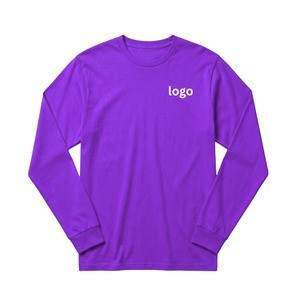 Camiseta Lisa de Manga Larga al por Mayor, 100% Algodón Peinado, Cuello Redondo, Personalizable con Logotipo, Camisetas para Hombre, Camiseta de Peso Pesado - Product Image 4