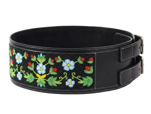 Ceinture Corset Artisanale en Cuir Véritable de Vache Marron Style Western Vintage avec Boucle à Broche Perlée et Impression par Transfert Thermique 1-1,5 pouces - Product Image 3