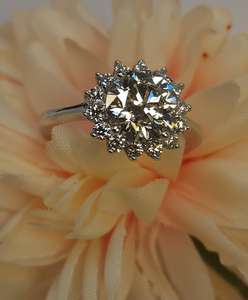 Snowflake 2.65 CT <b>Cushion</b> Cut Lab Grown Diamond <b>Ring</b> in 18K Silver Rhodium Plated | Women's Engagement <b>Wedding</b> <b>Ring</b> - Product Image 4