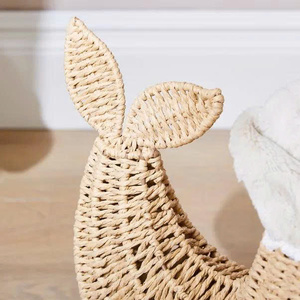 Un toque de magia del océano, perfecto para guardar juguetes y mantas, diseño tejido a mano, cesta de almacenamiento novedosa con forma de ballena - Product Image 2