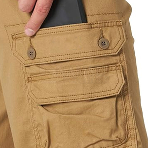 Pantalon cargo décontracté en toile respirant léger à séchage rapide, taille élastique, poches zippées, pour usage extérieur - Product Image 6