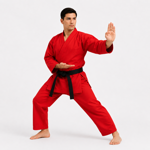 Uniforme de Karate Premium Naranja para Adultos, Traje de Artes Marciales de Algodón Grueso con Cinturón Negro - Product Image 5
