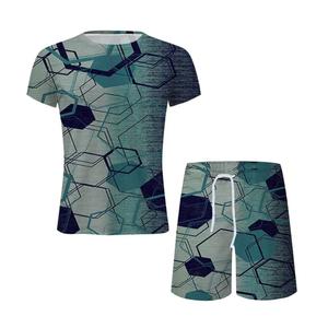 Conjunto de Shorts de Verano para Hombre, 80% Algodón, 20% Elastano, Ecológico, Transpirable, Talla Grande, Camiseta de Manga Corta, Pantalones Cortos, Conjunto Deportivo - Product Image 1