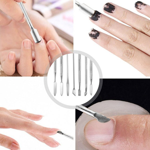 Double Sided Dead Skin Scraper Gel Nail Polish Remover <b>Tool</b> Rustproof Stainless Steel Cuticle Pushers for Pedicure Manicure - Product Image 3