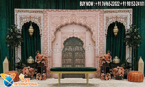 Mughal Style Wooden Backdrop <b>Frames</b> for <b>Wedding</b> Stage Customized Mehrab Style Arch Panels Traditional Jali Carved Backdrops UK - Product Image 5
