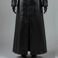 Manteau long gothique en similicuir PU noir pour femme, style steampunk, cosplay, tendance 2026