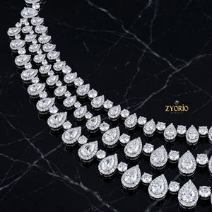 Cadena de tenis de moissanita personalizada 3 en 1 con corte de pera, estilo hip hop, con incrustaciones de circonitas, de plata 925 - Product Image 3