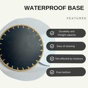 Wholesale Mother of Pearl Inlay Round Bohemian Eco-Friendly 26cm Handmade Rattan Serving Tray with <b>Handles</b> Kitchen Table Display - Product Image 6