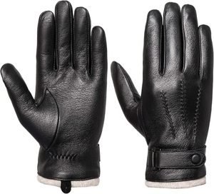 Gants de conduite en cuir pour homme de haute qualité, personnalisés, en cuir de vachette véritable, doux, pour la saison hivernale, en cuir PU, protection UV - Product Image 1