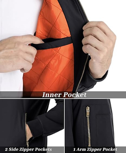Men Leather Bomber <b>Jacket</b> Premium Leather Construction Soft Comfortable Fit Durable Design Perfect For Casual Daily Wear - Product Image 2