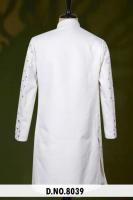 Sherwani formel pour homme, bleu prussien, orné de perles à la main, style indo-occidental, avec motifs floraux complexes et tissu en mélange de soie de qualité supérieure