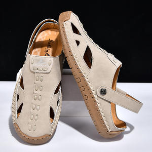 Men's <b>Closed</b> <b>Toe</b> Breathable Hollow <b>Sandals</b> Outdoor Casual Slippers Plus Size Beach Shoes - Product Image 4