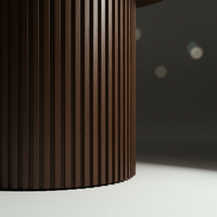 Table basse ronde moderne avec une seule jambe, en bois d'hévéa brun clair, mobilier de maison de luxe durable