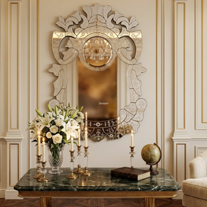 Espejo de Pared Estilo Veneciano de Lujo |   Espejo Decorativo de Estilo Barroco Vintage |   Elegante Espejo de Vidrio para Decoración de Pared de Sala de Estar - Product Image 2