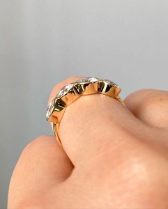 Luxury <b>Stacking</b> Band Lab Grown Round Cut Diamond Four Stone <b>Ring</b> For Unisex 14K Solid Gold Fine Surprise Gift For Girlfriends - Product Image 4