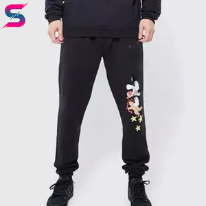 Men Wear With Cupid Print Full Length Good Selling With Drawstring Waist & Pocket <b>Machine</b> Washable Polyester Cotton Tracksuits - Product Image 5
