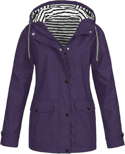Chaqueta Corta Cortavientos para Mujer con Bloques de Color, Ligera, con Capucha, para Deportes al Aire Libre, Moda Urbana, Impermeable y Resistente al Viento - Product Image 6