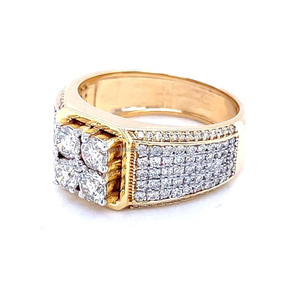 Men's Iced Chunky Bling Engagement Wedding Luxury Hip Hop <b>Statement</b> <b>Ring</b> Handmade Custom Rhodium Plated 925 Sterling <b>Silver</b> - Product Image 2
