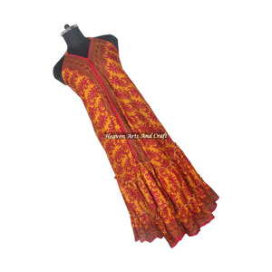 Vestido de Tela de Seda Sari Vintage Indio para Mujer, Estilo Hippie Bohemio, Compra en Línea al por Mayor, Vestido de Noche Elegante sin Mangas para Damas - Product Image 1