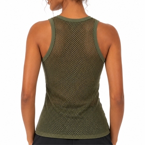 Custom <b>Women</b> <b>Mesh</b> Tank <b>Top</b> Sleeveless Sports Gym Fitness Workout Training Vest Breathable <b>Mesh</b> Quick Dry Lightweight Design - Product Image 2