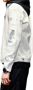 Blouson en jean slim pour homme avec col montant et logo frontal, style garçon avec col rabattable et poche – Vente en gros - Product Image 3