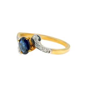 Blue Sapphire <b>Ring</b> 925 Sterling Silver 14K Gold Plated September Birthstone Jewelry <b>Dainty</b> <b>Ring</b> Gift For Women - Product Image 2