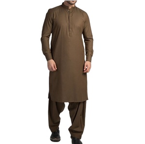 Robe pakistanaise Shalwar Kameez Vente en gros 100% Coton Homme Culturel Pakistan Musulman Shalwar Kameez Robe 2 Pièces Costume Ensemble - Product Image 1