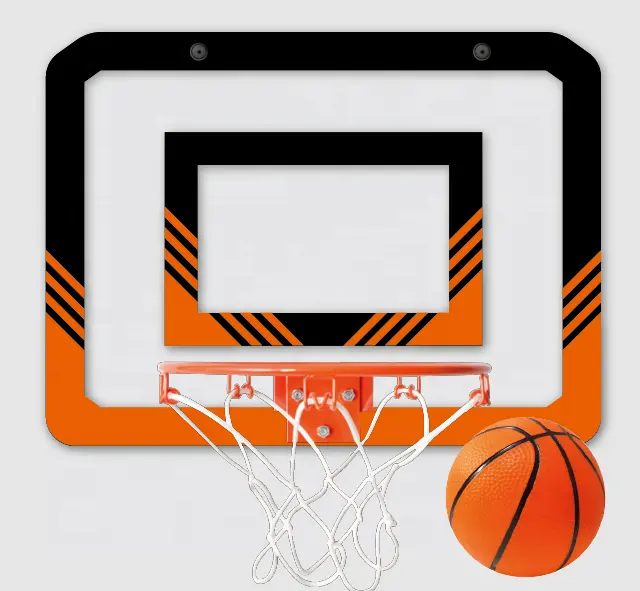 Mini cerceau de basket-ball mural SC-BHS-15 avec panneau arrière de 15 "et modèle matériel de PC vert de mini basket-ball de 5"