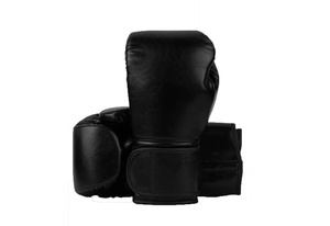 Customized color Black Leather Boxing Gloves With <b>Velcro</b> Wrist <b>Strap</b> For Adults Training Premium quality - Product Image 2