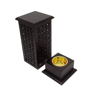 Custom Wooden Mabkhara Incense Burner Modern Tower Bakhoor Burner Arabian <b>Oud</b> Aroma <b>Diffuser</b> Wholesale Mubkhar Home Decor - Product Image 1