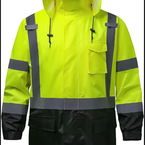 Vestes imperméables haute visibilité personnalisées pour l'hiver avec bandes réfléchissantes, vêtements de sécurité réfléchissants pour le travail - Product Image 4