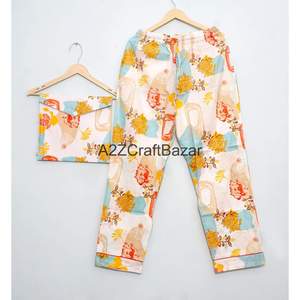 Women's Elegant Floral Printed Cotton <b>Pyjama</b> Set with Long Sleeves and Plus Size <b>for</b> <b>Summer</b>/Winter Wear - Product Image 5