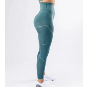 Women High Rise <b>Flared</b> Yoga <b>Leggings</b> Breathable Seamless 100% Polyester Cotton Custom Stretch <b>Gym</b> Workout Fitness Pants Private - Product Image 2