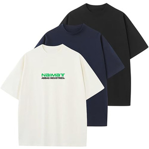 เสื้อยืดแขนสั้นผู้ชายทรงโอเวอร์ไซส์ ผ้าคอตตอนเจอร์ซีย์ คอกลม พิมพ์ลายตัวอักษร สไตล์ลำลอง - Product Image 5