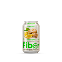 Boisson gazeuse claire au gingembre et citron, 355 ml, faible en gras, faible en sucre, enrichie en fibres prébiotiques, boisson fonctionnelle en gros avec étiquette personnalisée en canette
