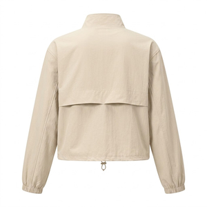 Chaqueta Ligera de Mujer, con Cierre, Cuello Alto, Corta, de Color Sólido, para Todas las Temporadas, Ropa de Exterior - Product Image 5