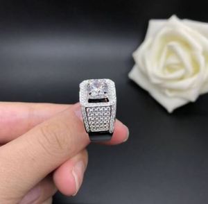 Anillo Unisex de Moissanita de 1.5 Quilates con Engaste de Garras, Certificado, Plata de Ley 925 Bañada en Oro Blanco, Anillo de Boda, Color D, VVS, Lujo para Fiestas - Product Image 3