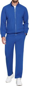 Premium 380GSM Heavyweight Fleece Tracksuit Men Pullover Hoodie <b>Pants</b> Set Screen Printed Black Navy Dual Color Outfit - Product Image 2
