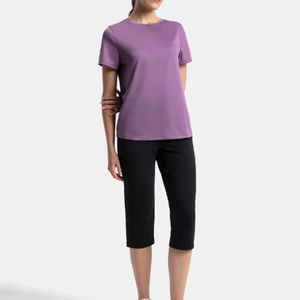 T-shirt à poches pour femmes, coton doux, décontracté, manches courtes, usage quotidien, impression personnalisée, vêtements OEM ODM, vente en gros - Product Image 2
