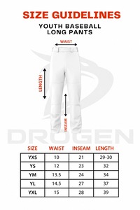 Pantalones de Béisbol para Uniforme de Equipo, con Nombre del Jugador, Antibacterianos, Duraderos, Transpirables, 100% Poliéster Malla, para Hombre - Product Image 3